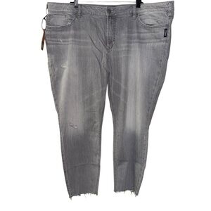 Silver Jeans Co. Women's Plus Size 26 x 27 Aiko Mid Rise Ankle Skinny gray